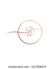 A modern and cursive handwritten letter H vector logo template