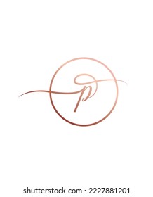 A modern and cursive handwritten letter P vector logo template