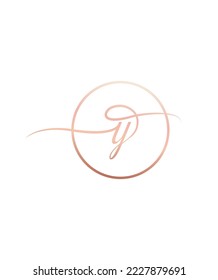 A modern and cursive handwritten letter Y vector logo template