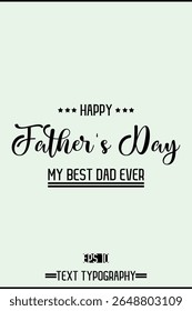 Modern Cursive Typography Text Of Happy Father's Day Vertical Template Image