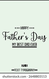 Modern Cursive Typography Text Of Happy Father's Day Vertical Template Image