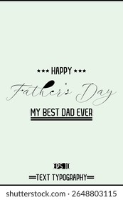 Modern Cursive Typography Text Of Happy Father's Day Vertical Template Image