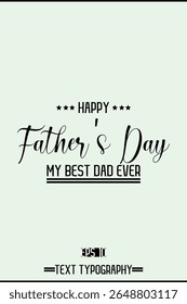 Modern Cursive Typography Text Of Happy Father's Day Vertical Template Image