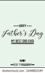 Modern Cursive Typography Text Of Happy Father's Day Vertical Template Image