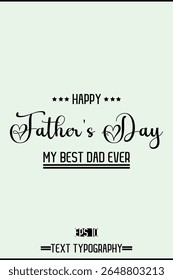Modern Cursive Typography Text Of Happy Father's Day Vertical Template Image