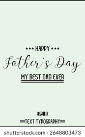 Modern Cursive Typography Text Of Happy Father's Day Vertical Template Image