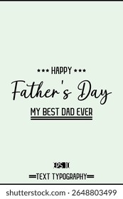 Modern Cursive Typography Text Of Happy Father's Day Vertical Template Image