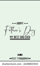 Modern Cursive Typography Text Of Happy Father's Day Vertical Template Image