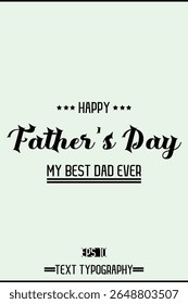 Modern Cursive Typography Text Of Happy Father's Day Vertical Template Image
