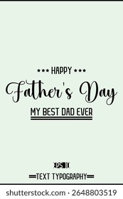 Modern Cursive Typography Text Of Happy Father's Day Vertical Template Image