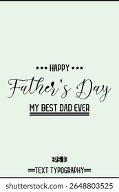 Modern Cursive Typography Text Of Happy Father's Day Vertical Template Image