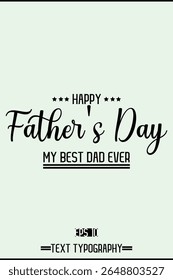 Modern Cursive Typography Text Of Happy Father's Day Vertical Template Image