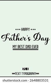 Modern Cursive Typography Text Of Happy Father's Day Vertical Template Image