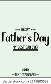 Modern Cursive Typography Text Of Happy Father's Day Vertical Template Image