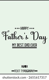 Modern Cursive Typography Text Of Happy Father's Day Vertical Template Image