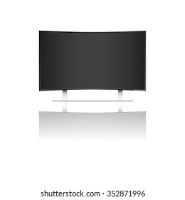 Modern curve television isolated on white background illustration vector