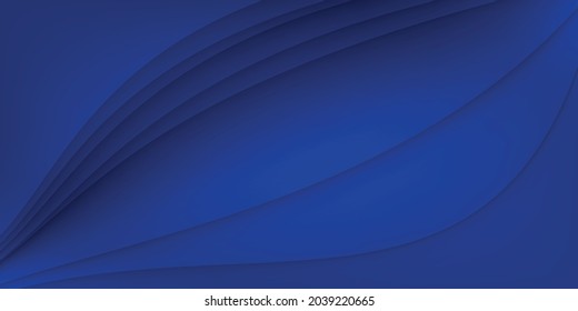 Modern curve or wave shape paper craft style luxury blue background.Vector illustrations.