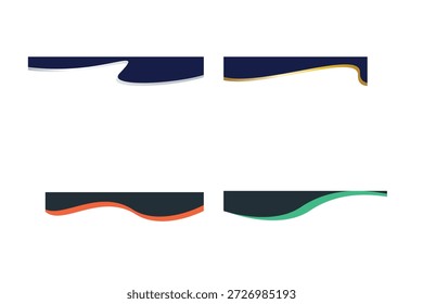Forma moderna del Anuncio de los encabezados del Sitio web de la curva en fondo aislado. Borde de forma de onda de Vector para Web