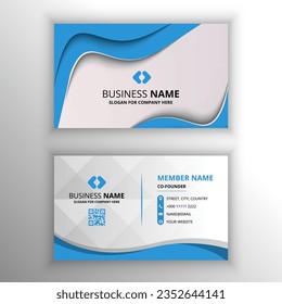 Modern Curved Blue Business Card Template, can be used for business designs, presentation designs or any suitable designs.