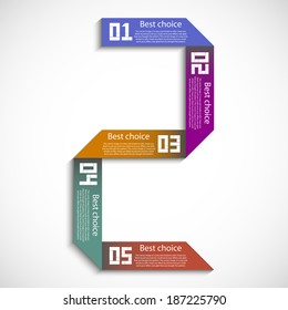 Modern curved lines as number two choices infographic banners. EPS 10. can be used for workflow layout, diagram, number options, web design.