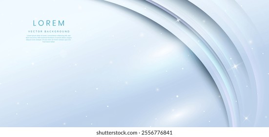 Modern curved lines on grey background and lighting effect sparkle. You can use for ad, poster, template, business presentation. Vector illustration