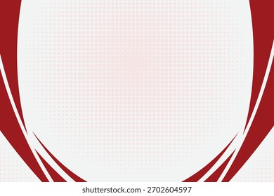 Modern Curved Red shape and White Halftone Background