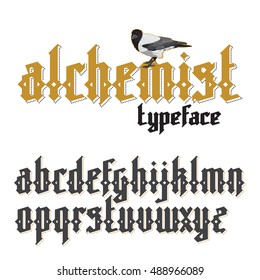 Modern Custom Gothic Font. Alphabet Vector