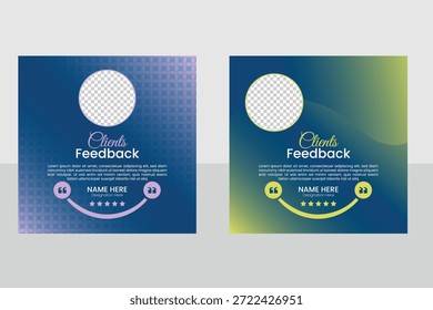 Modern Customer review and Client Feedback editable template design 