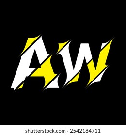 Modern cut style AV letter vector logo design
