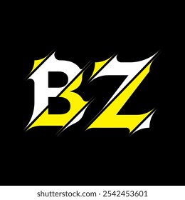 Modern cut style BZ letter vector logo design