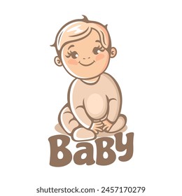 Modern cute baby logo. Vector illustration