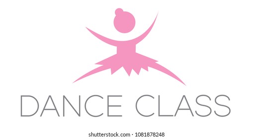 Modern Cute Ballet Dance Class Icon Logo Design