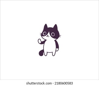 Modern Cute Cat Logo Design
