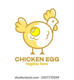 Modern cute chicken logo. Vector illustration