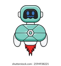 Modern cute illustration design robot vector. Design for digital print and coloring book