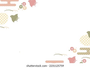 Una moderna y linda ilustración de fondo japonesa.