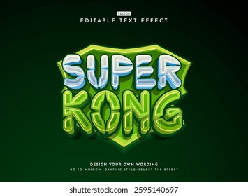 modern cute super kong game logo text effect