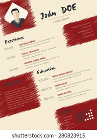 Modern cv curriculum vitae resume design with scribbled elements