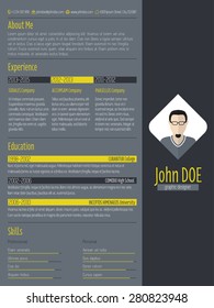 Modern cv curriculum vitae resume design with dark background