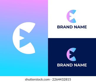 Modern CV logo, letter c and letter v logo design