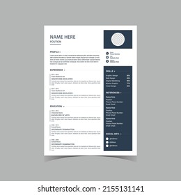 Modern cv or resume design template