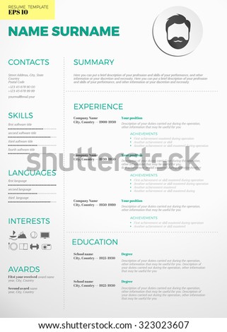 modern cv resume template stock vector royalty free 323023607