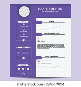 Modern CV resume template design layout. Vector Template for Business Job Applications, resume cv template, resume design template, cv design, multipurpose resume design