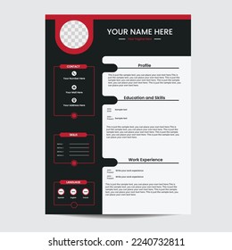 Modern CV resume template design layout. Vector Template for Business Job Applications, resume cv template, resume design template, cv design, multipurpose resume design