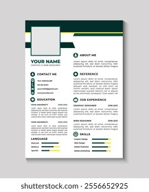 Modern CV, resume template design, vector minimalist resume