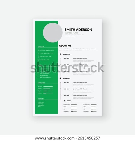Modern CV Resume Template Design