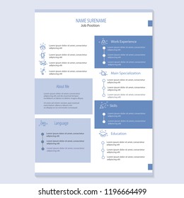 modern cv resume template vector