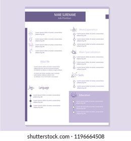 modern cv resume template vector