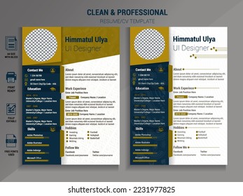 Modern cv template with dark background