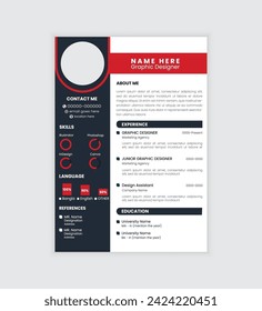 modern cv template design abstract illustration